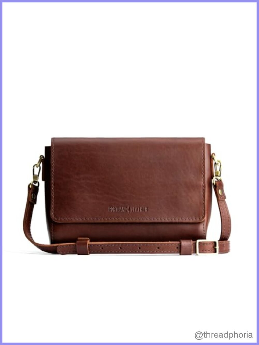 Leather Crossbody Bag for Women Handcrafted Full-Grain Purse Adjustable Strap